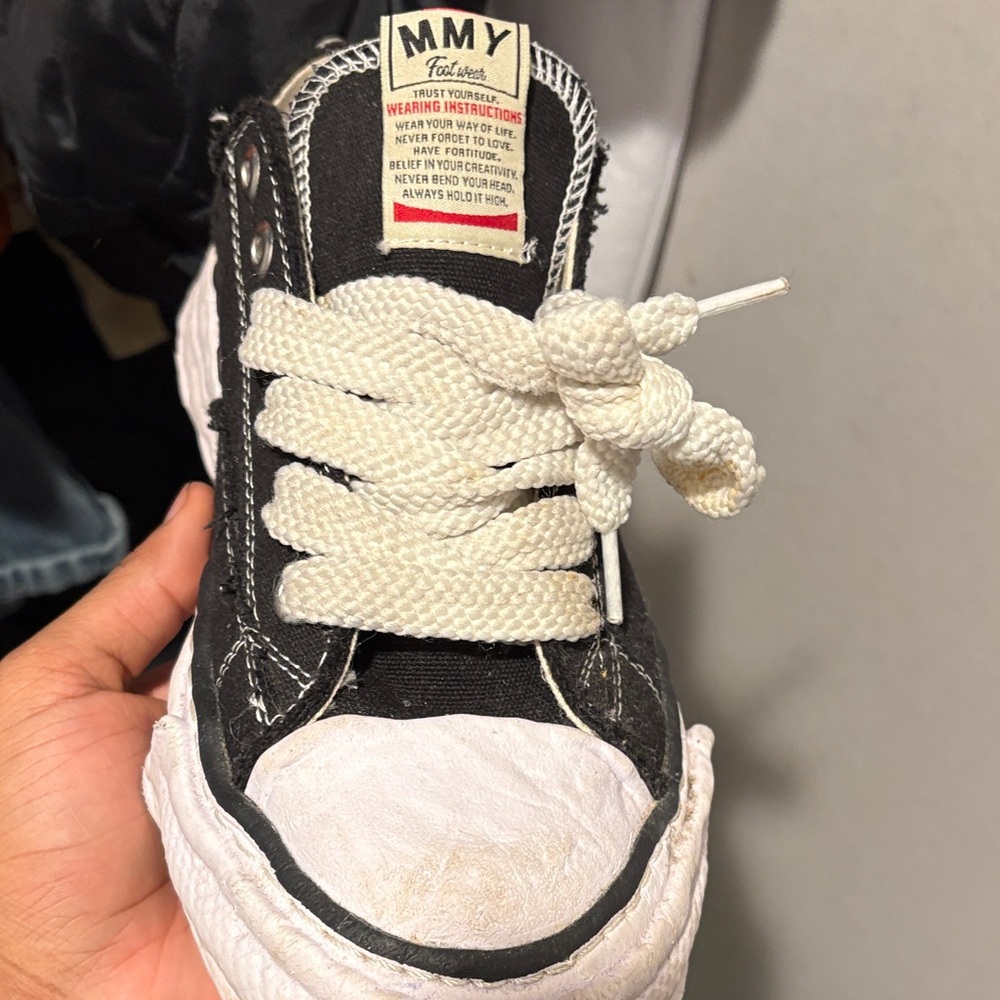 Miharayasuhiro Black and White Textured Sneakers